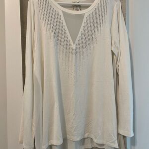 NWOT VOCAL Ivory Rhinestone Women's Top